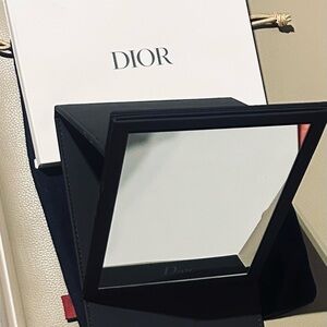 Dior Black Vanity Mirror with stud Accents